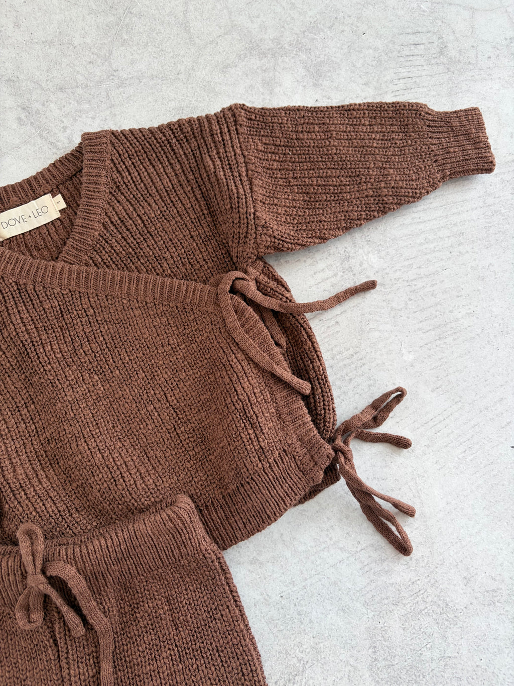 KIMONO KNIT SET - COCOA