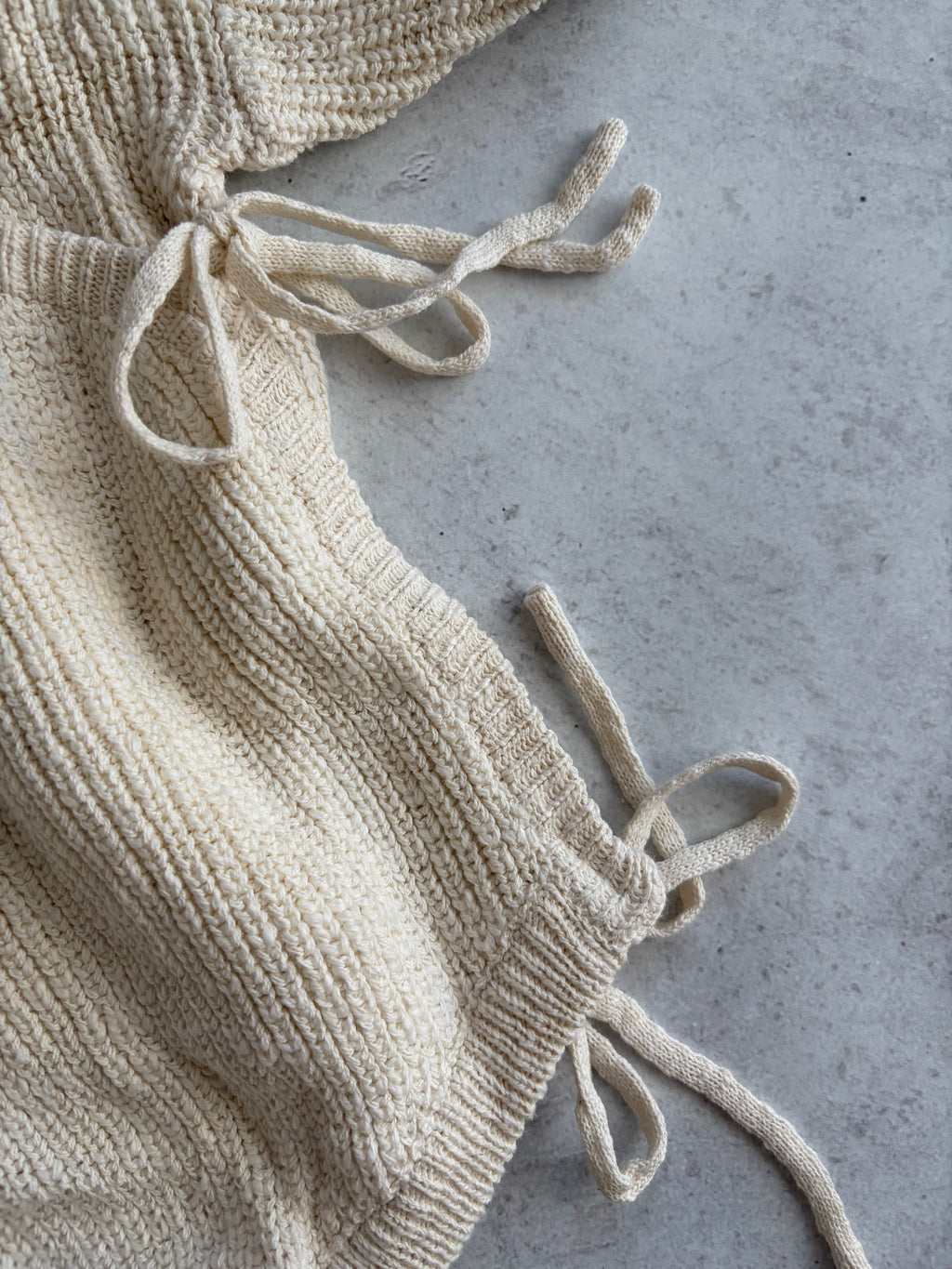 KIMONO KNIT ROMPER - MILK