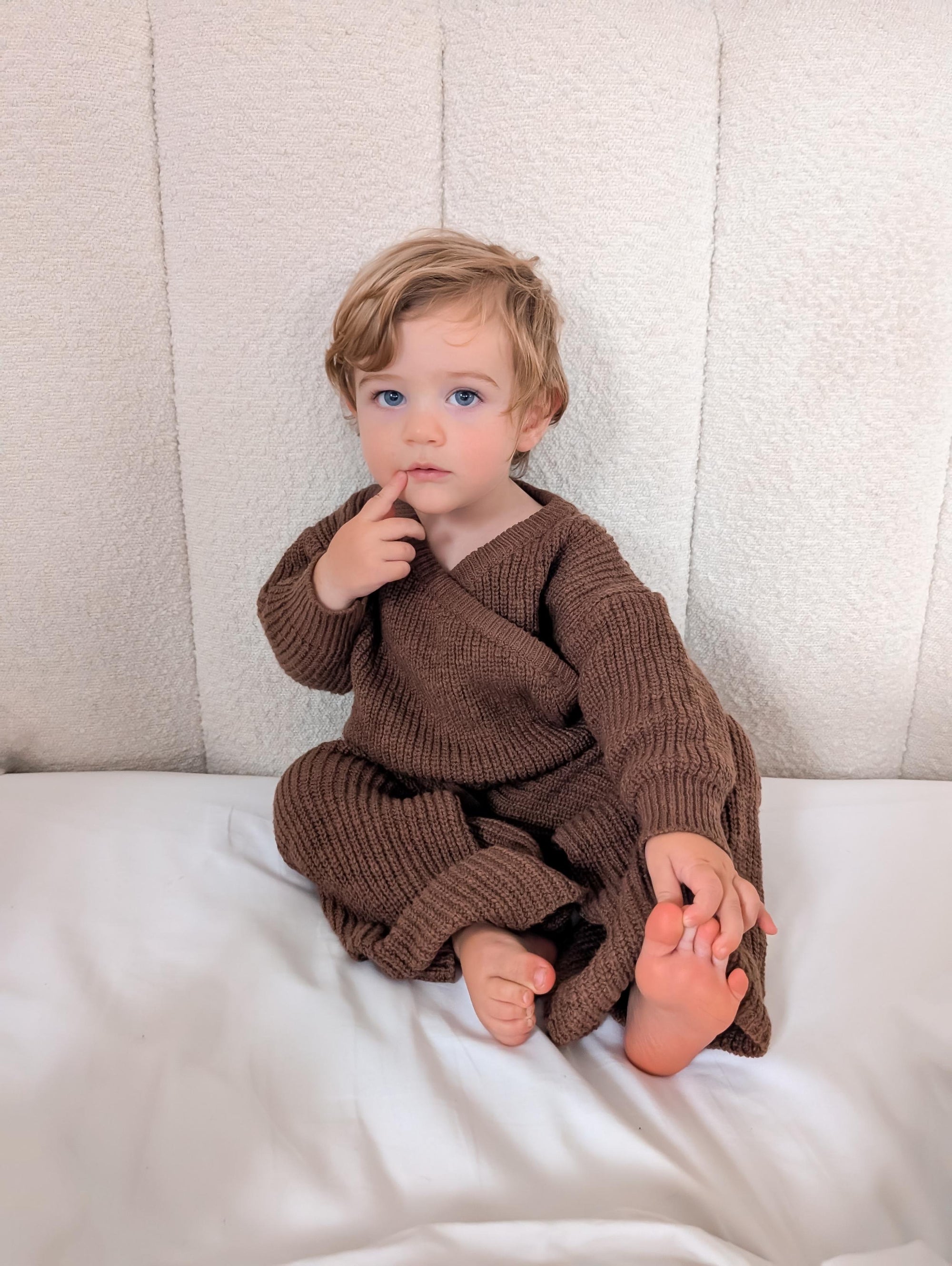 KIMONO KNIT SET - COCOA