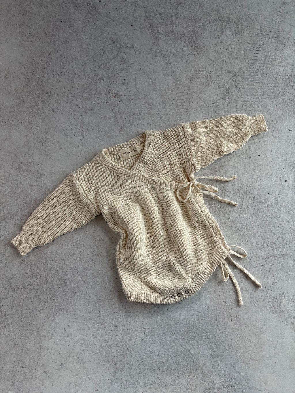 KIMONO KNIT ROMPER - MILK