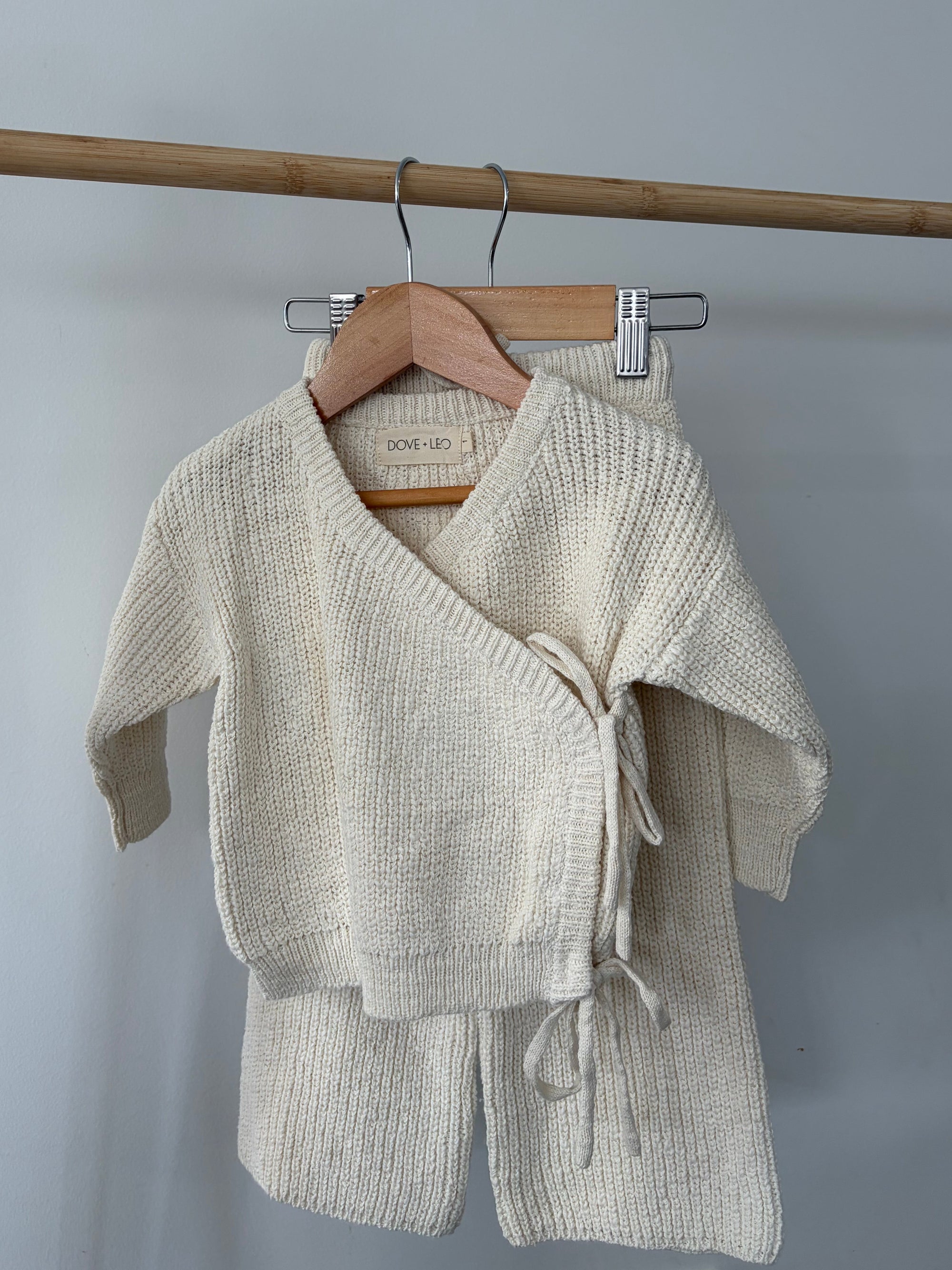 KIMONO KNIT SET - MILK