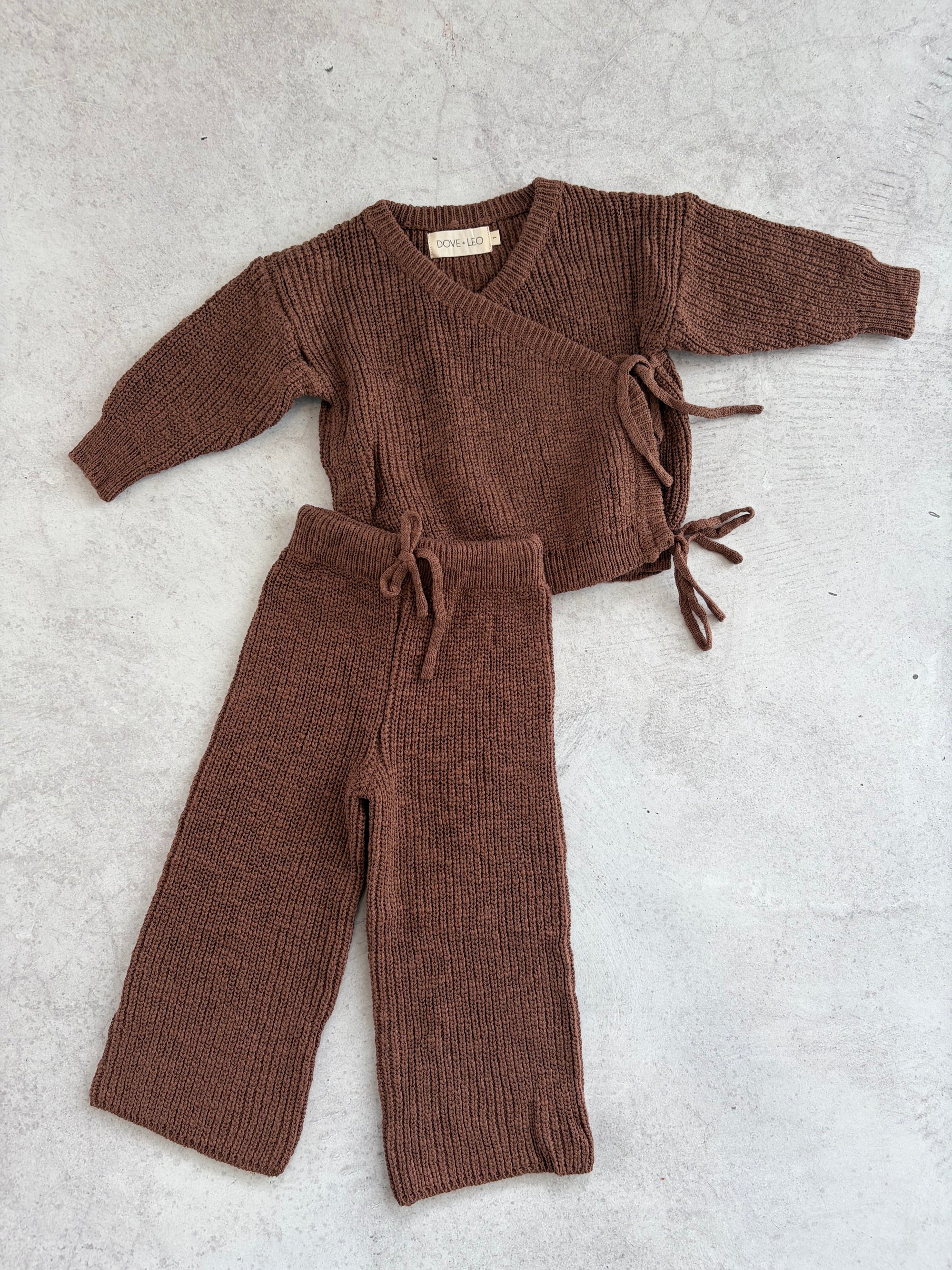 KIMONO KNIT SET - COCOA