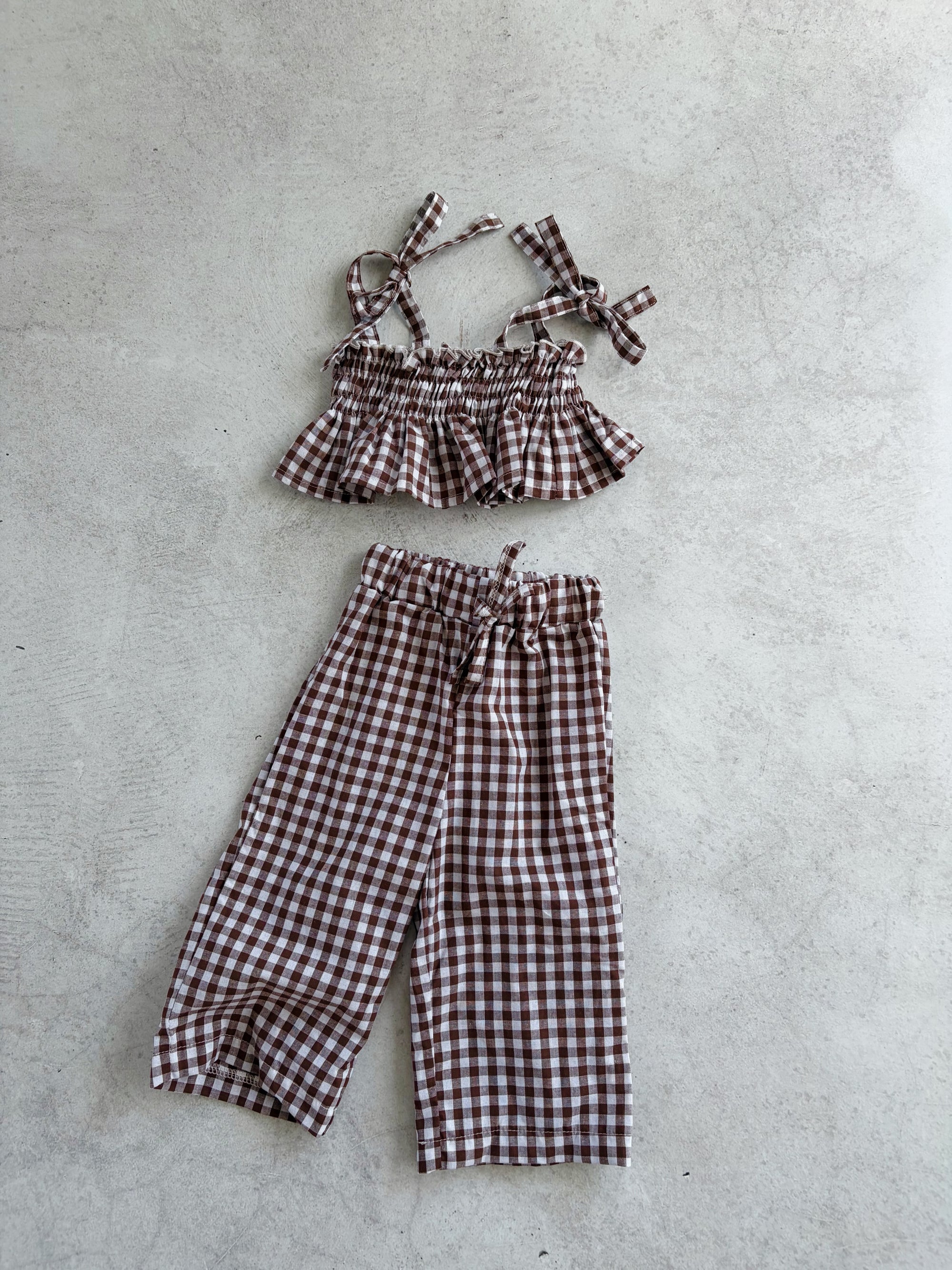COTTON  PANT - CHOC CHECK