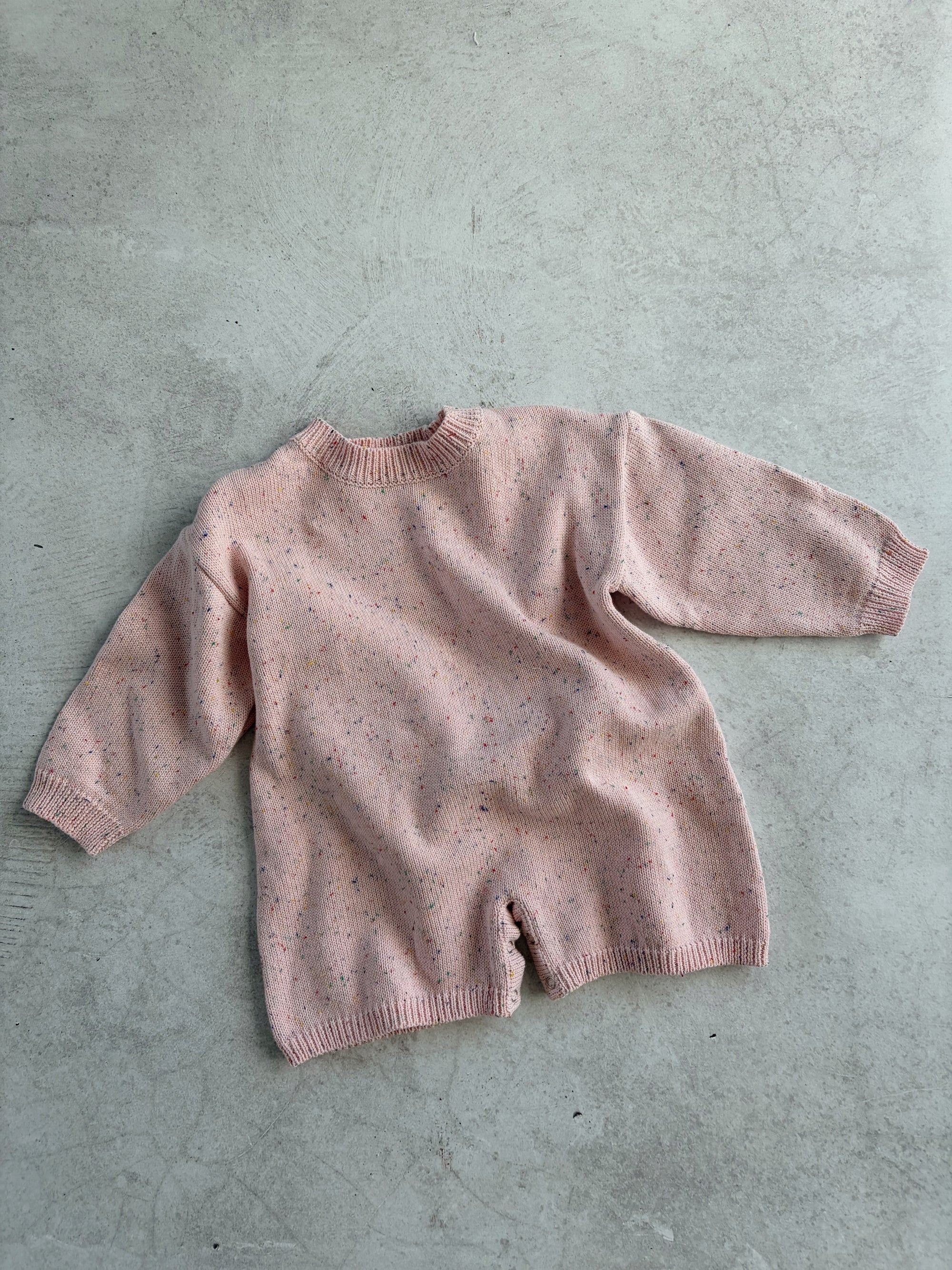 COTTON KNIT ROMPER - FAIRY FLOSS